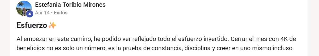 Testimonio de Estefania Toribio Mirones — Esfuerzo