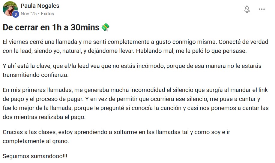 Testimonio de Paula Nogales — De cerrar en 1h a 30 min