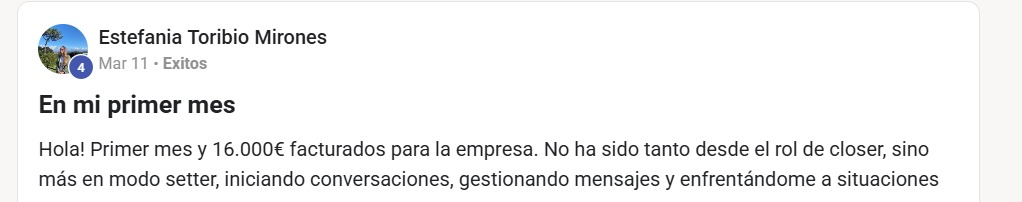 Testimonio de Estefania Toribio Mirones — En mi primer mes